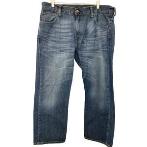 Levi Strauss 505 Jeans Mens 36/30 Blue Regular Fit  Denim Distressed Classic